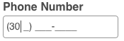 When actived, parenthesis and dash are added to field, so that it looks like a phone number.